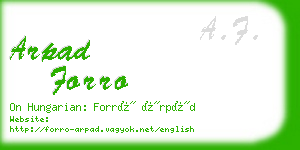 arpad forro business card